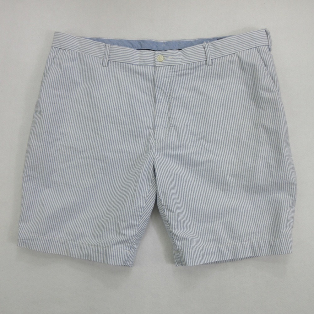 Polo Ralph Lauren Mens Classic Fit 9" Seersucker Striped Shorts Blue Size 40